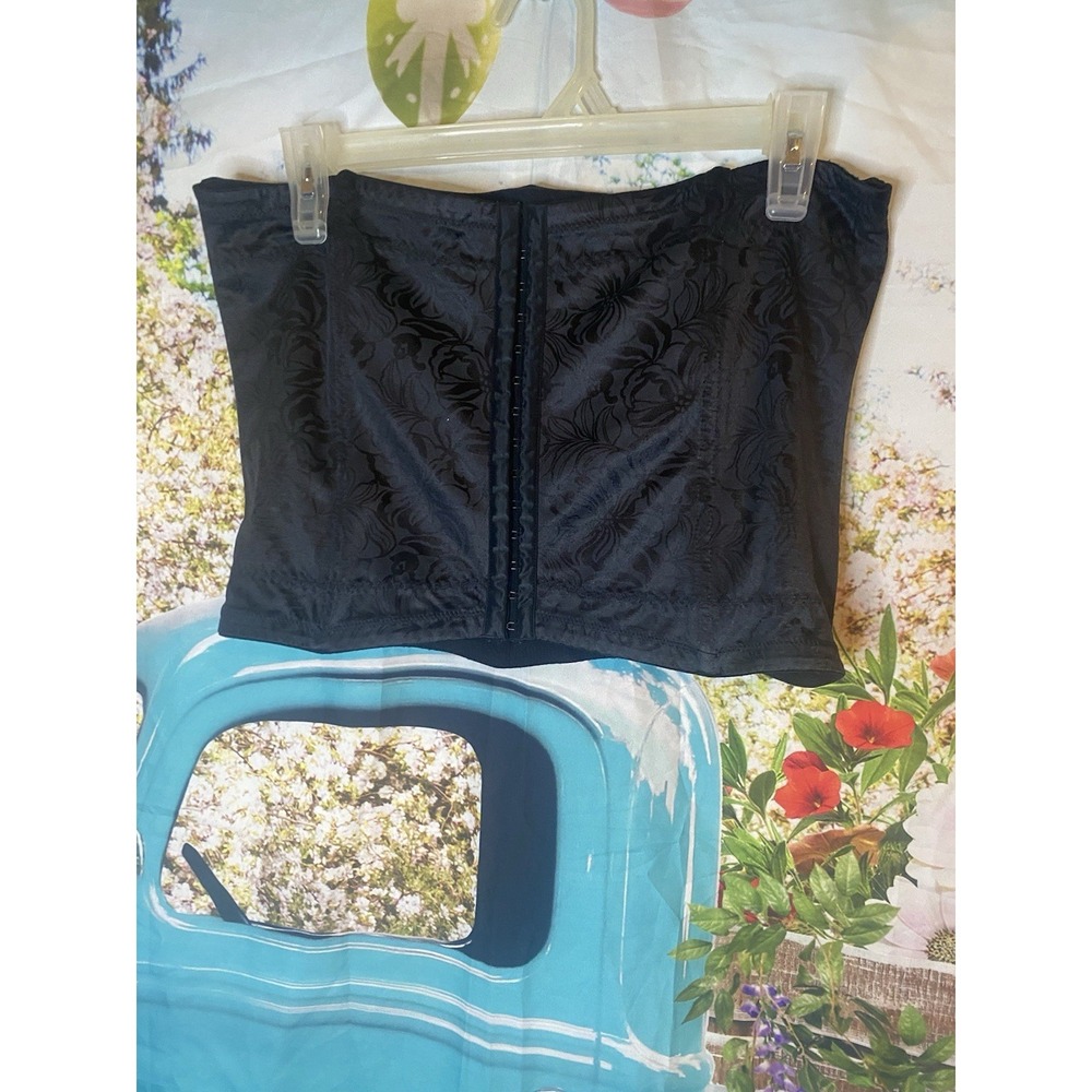 FLEXEES MAIDENFORM WOMEN'S BLACK FIRM CONTROL SHAPEWEAR WAIST CINCHER CORSET